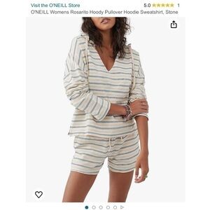 O'NEILL Womens Rosarito Hoody Pullover Hoodie Sweatshirt, Stone NWT XL